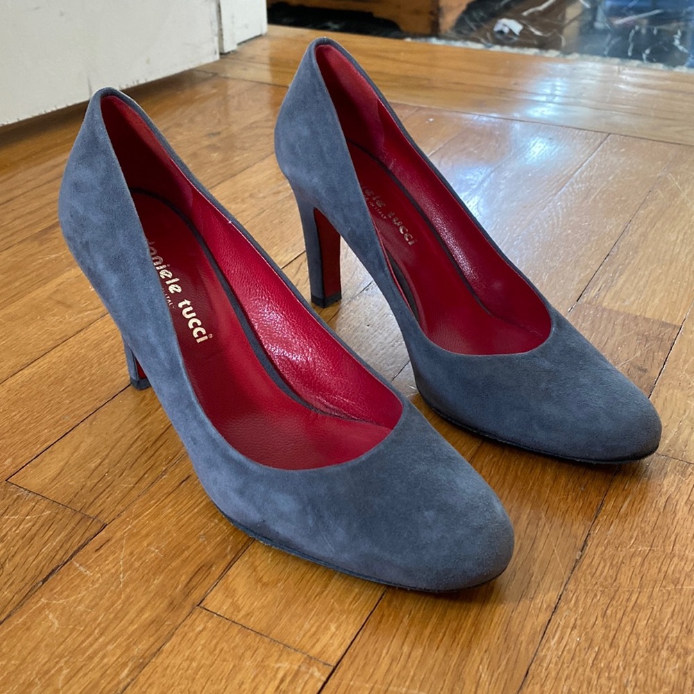 Gray Suede Heels